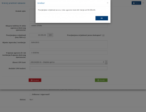 procijenjena vrijednost nabavke